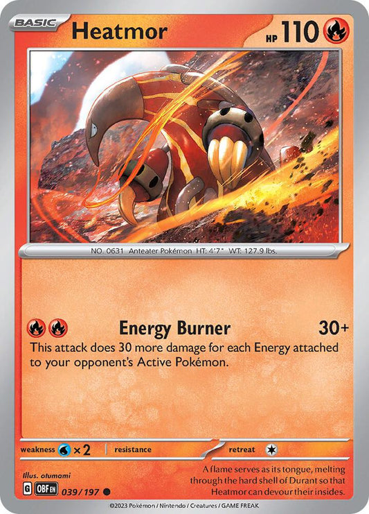 Heatmor - 039/197 - SV03: Obsidian Flames (OBF) - Reverse Holofoil - Pokemon TCG Card