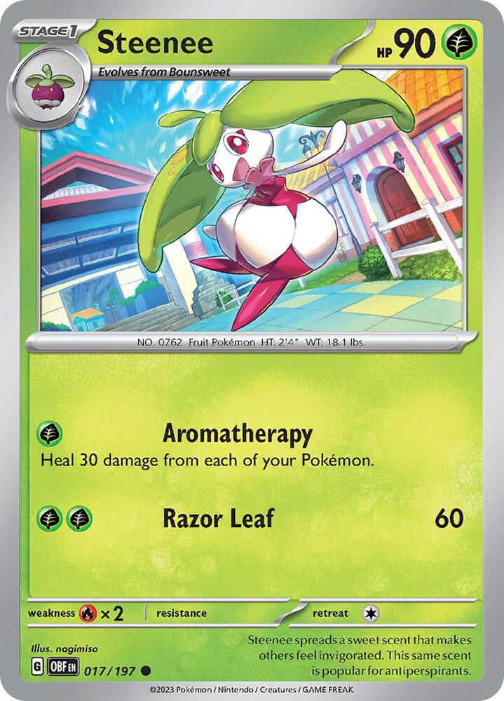 Steenee - 017/197 - SV03: Obsidian Flames (OBF) - Normal - Pokemon TCG Card