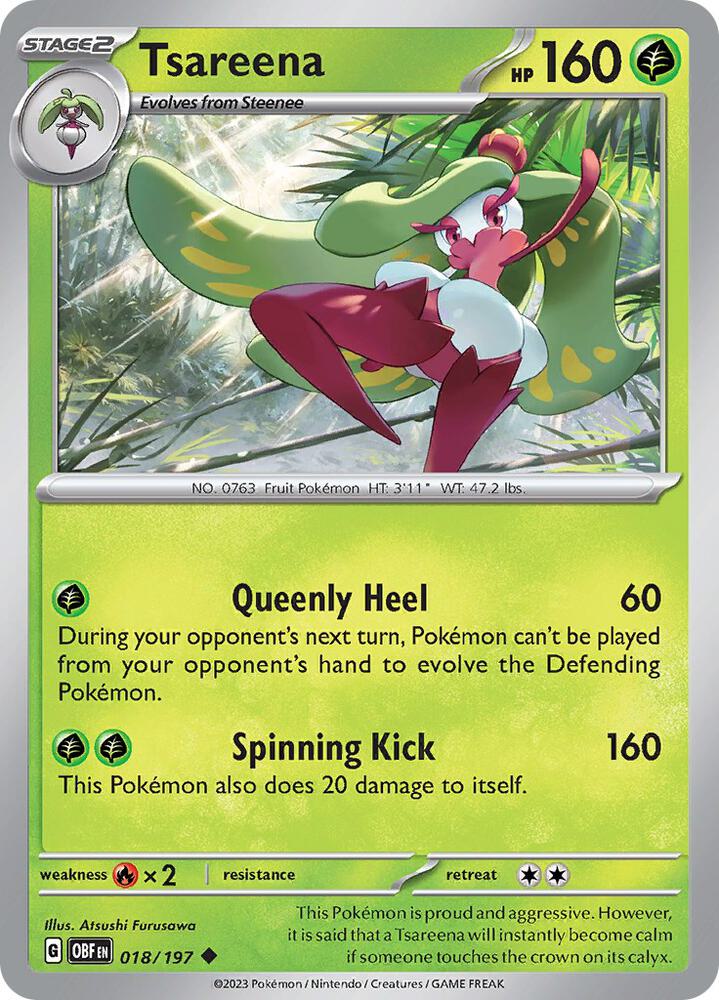 Tsareena - 018/197 - SV03: Obsidian Flames (OBF) - Normal - Pokemon TCG Card