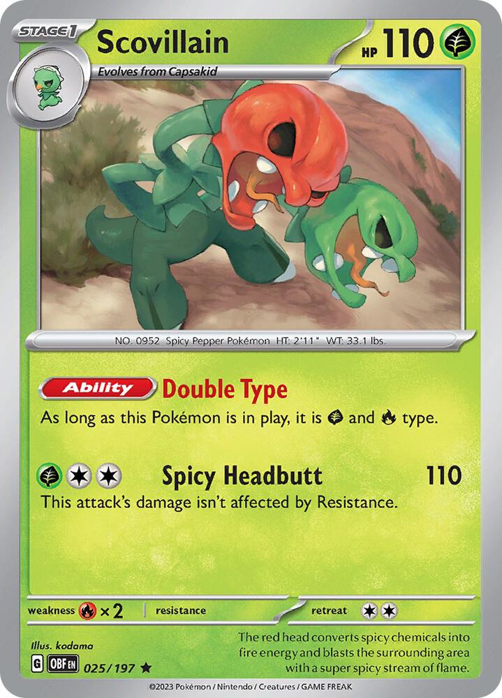 Scovillain - 025/197 - SV03: Obsidian Flames (OBF) - Holofoil - Pokemon TCG Card