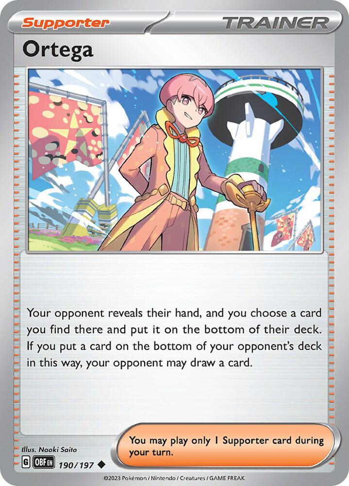 Ortega - 190/197 - SV03: Obsidian Flames (OBF) - Normal - Pokemon TCG Card