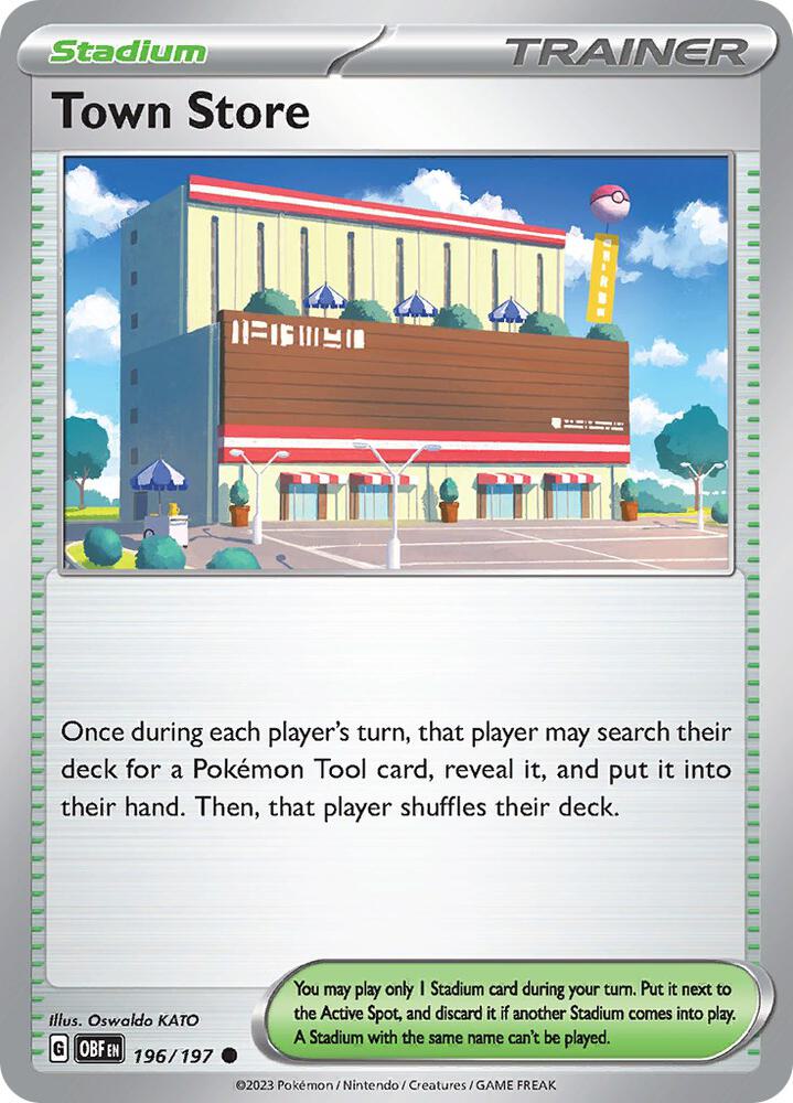 Town Store - 196/197 - SV03: Obsidian Flames (OBF) - Reverse Holofoil - Pokemon TCG Card