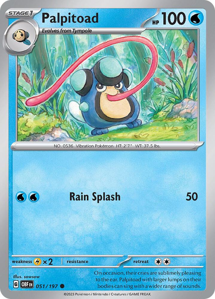 Palpitoad - 051/197 - SV03: Obsidian Flames (OBF) - Normal - Pokemon TCG Card