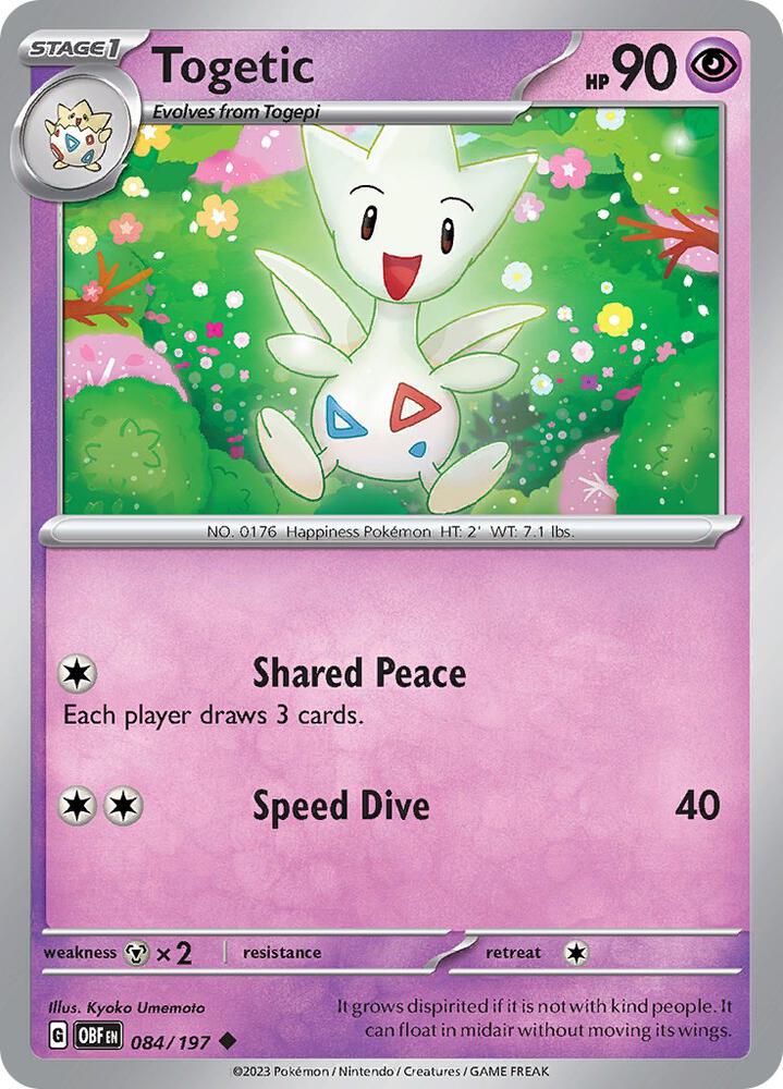 Togetic - 084/197 - SV03: Obsidian Flames (OBF) - Reverse Holofoil - Pokemon TCG Card