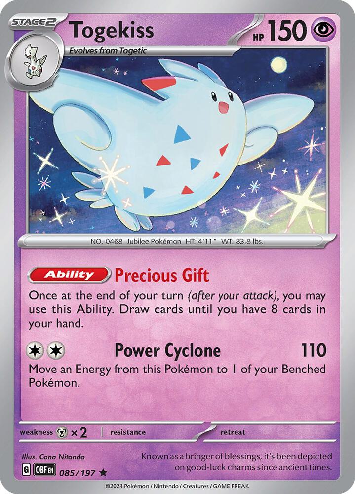 Togekiss - 085/197 - SV03: Obsidian Flames (OBF) - Holofoil - Pokemon TCG Card