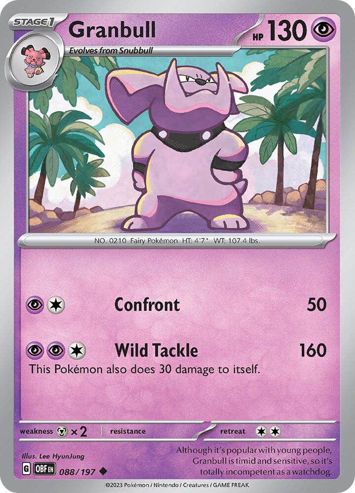 Granbull - 088/197 - SV03: Obsidian Flames (OBF) - Normal - Pokemon TCG Card