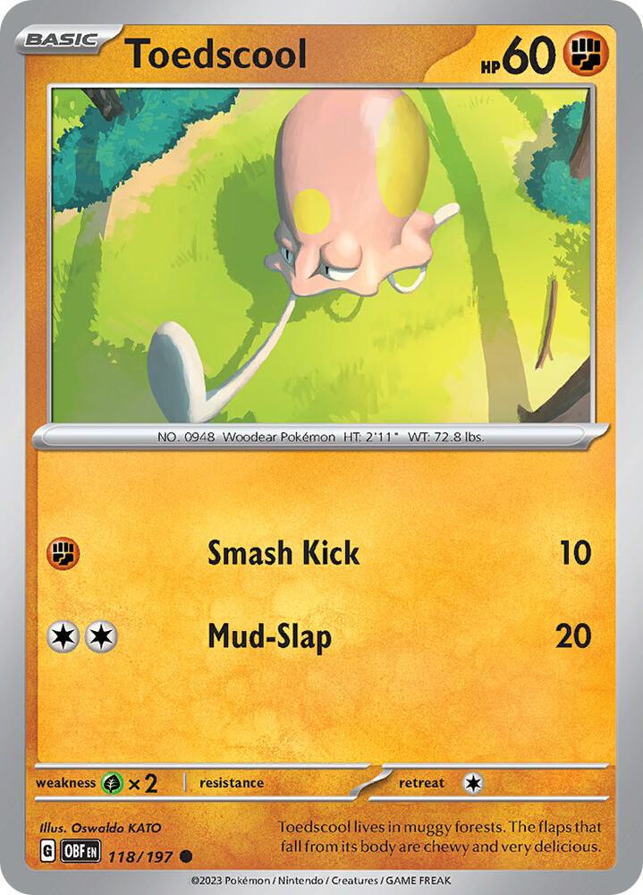 Toedscool - 118/197 - SV03: Obsidian Flames (OBF) - Normal - Pokemon TCG Card