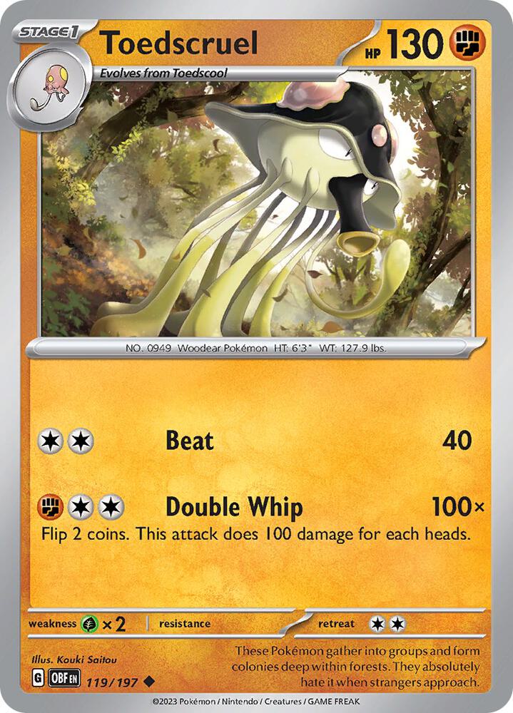 Toedscruel - 119/197 - SV03: Obsidian Flames (OBF) - Normal - Pokemon TCG Card