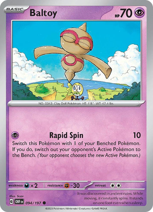 Baltoy - 094/197 - SV03: Obsidian Flames (OBF) - Normal - Pokemon TCG Card
