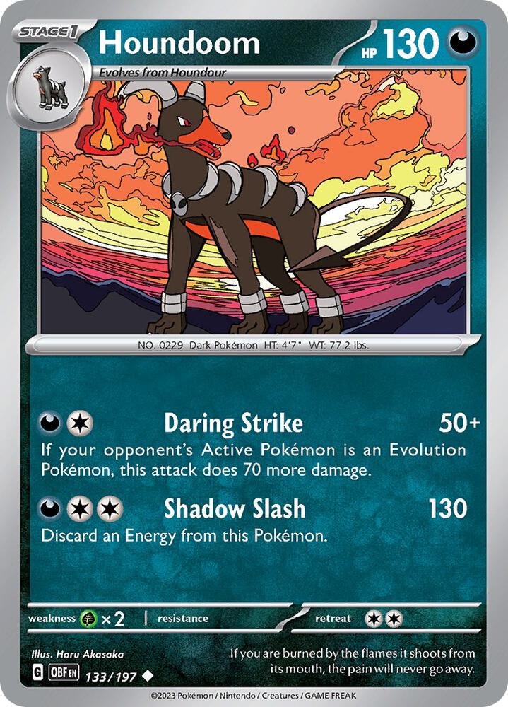 Houndoom - 133/197 - SV03: Obsidian Flames (OBF) - Normal - Pokemon TCG Card