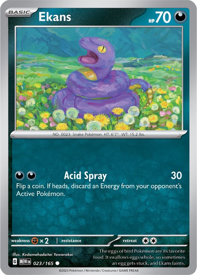 Ekans - 023/165 - SV: Scarlet & Violet 151 (MEW) - Reverse Holofoil - Pokemon TCG Card