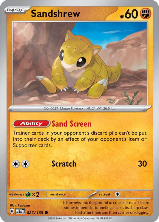 Sandshrew - 027/165 - SV: Scarlet & Violet 151 (MEW) - Normal - Pokemon TCG Card