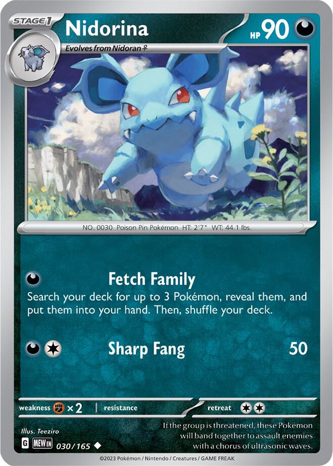 Nidorina - 030/165 - SV: Scarlet & Violet 151 (MEW) - Normal - Pokemon TCG Card