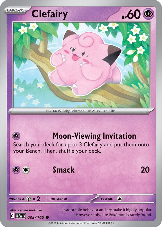 Clefairy - 035/165 - SV: Scarlet & Violet 151 (MEW) - Reverse Holofoil - Pokemon TCG Card