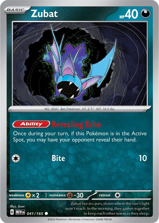 Zubat - 041/165 - SV: Scarlet & Violet 151 (MEW) - Normal - Pokemon TCG Card
