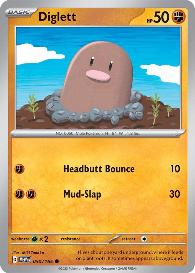 Diglett - 050/165 - SV: Scarlet & Violet 151 (MEW) - Normal - Pokemon TCG Card