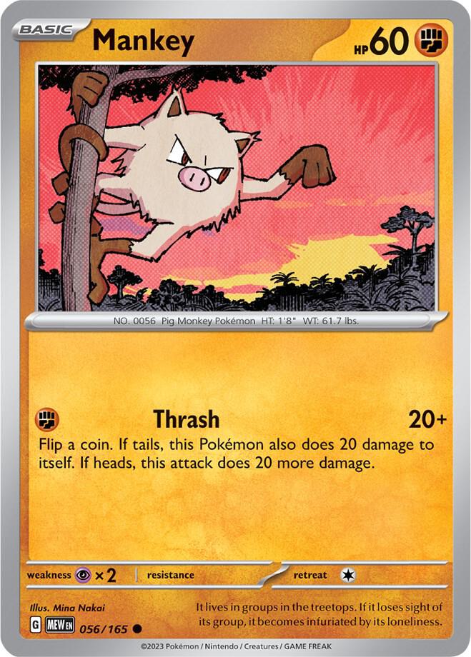 Mankey - 056/165 - SV: Scarlet & Violet 151 (MEW) - Normal - Pokemon TCG Card