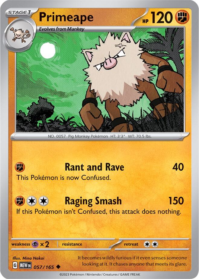 Primeape - 057/165 - SV: Scarlet & Violet 151 (MEW) - Normal - Pokemon TCG Card