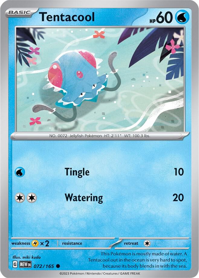 Tentacool - 072/165 - SV: Scarlet & Violet 151 (MEW) - Normal - Pokemon TCG Card
