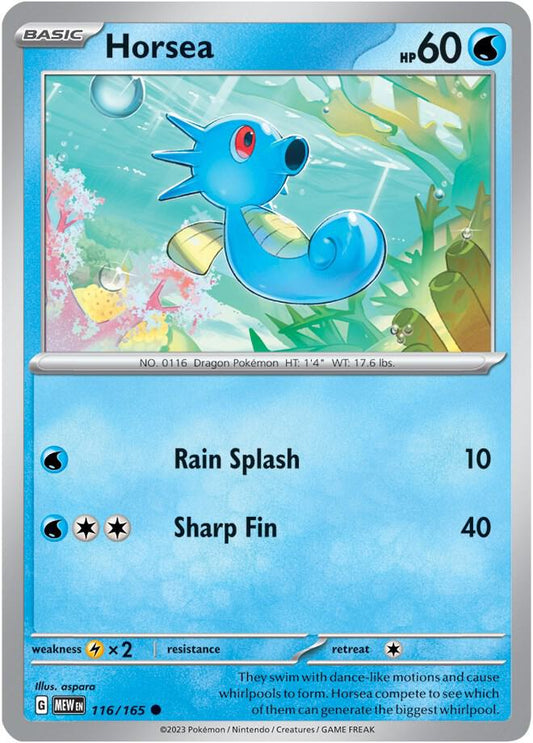 Horsea - 116/165 - SV: Scarlet & Violet 151 (MEW) - Normal - Pokemon TCG Card