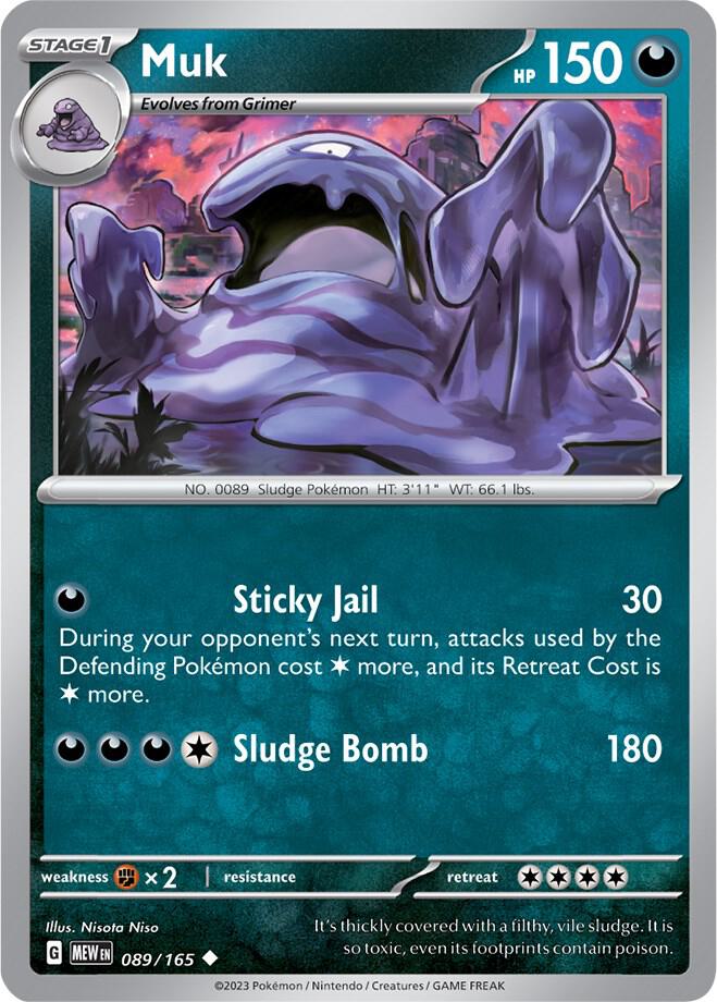 Muk - 089/165 - SV: Scarlet & Violet 151 (MEW) - Normal - Pokemon TCG Card