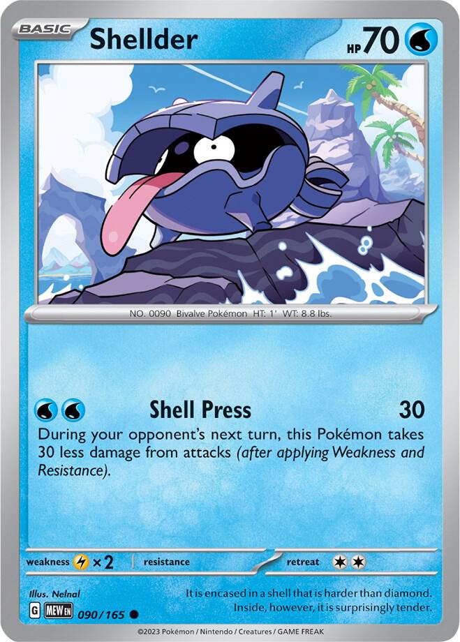 Shellder - 090/165 - SV: Scarlet & Violet 151 (MEW) - Normal - Pokemon TCG Card