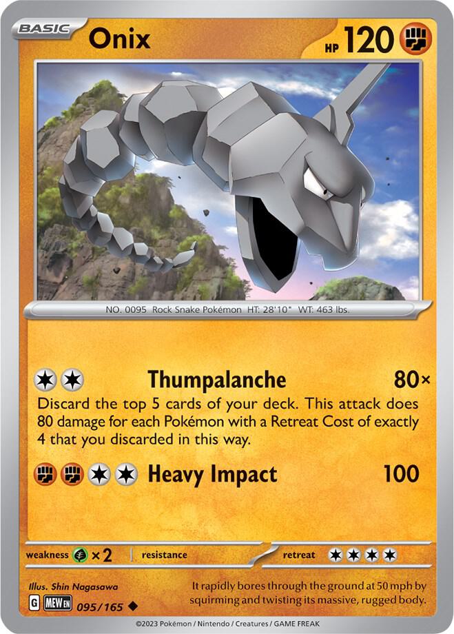 Onix - 095/165 - SV: Scarlet & Violet 151 (MEW) - Normal - Pokemon TCG Card