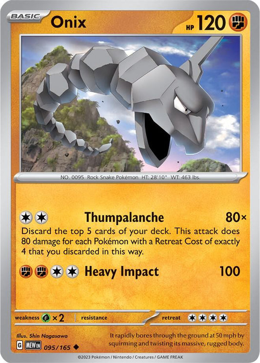 Onix - 095/165 - SV: Scarlet & Violet 151 (MEW) - Normal - Pokemon TCG Card