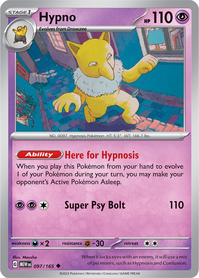 Hypno - 097/165 - SV: Scarlet & Violet 151 (MEW) - Normal - Pokemon TCG Card