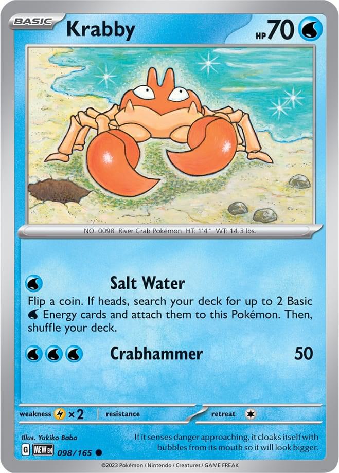 Krabby - 098/165 - SV: Scarlet & Violet 151 (MEW) - Normal - Pokemon TCG Card