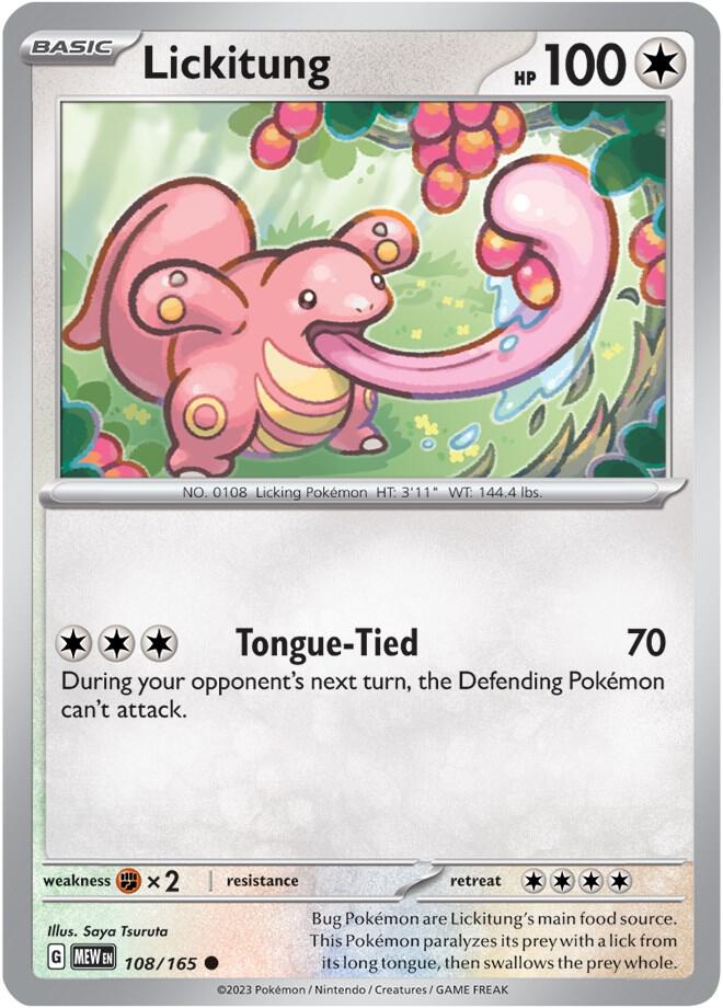 Lickitung - 108/165 - SV: Scarlet & Violet 151 (MEW) - Normal - Pokemon TCG Card