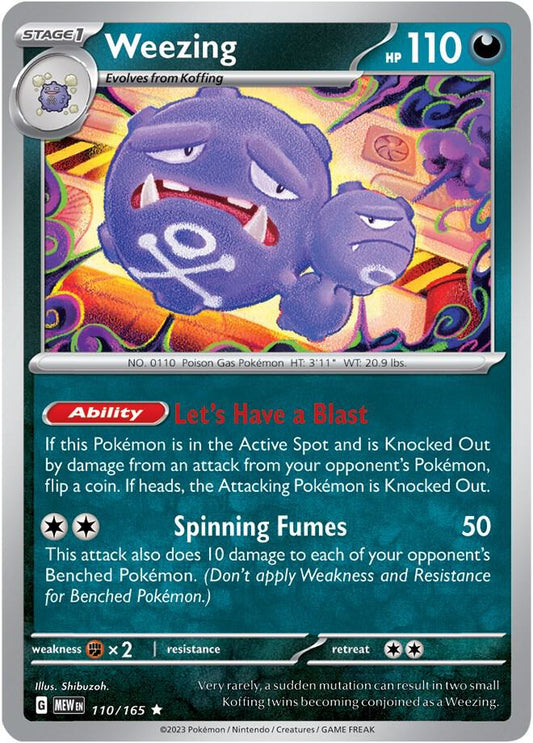 Weezing - 110/165 - SV: Scarlet & Violet 151 (MEW) - Holofoil - Pokemon TCG Card