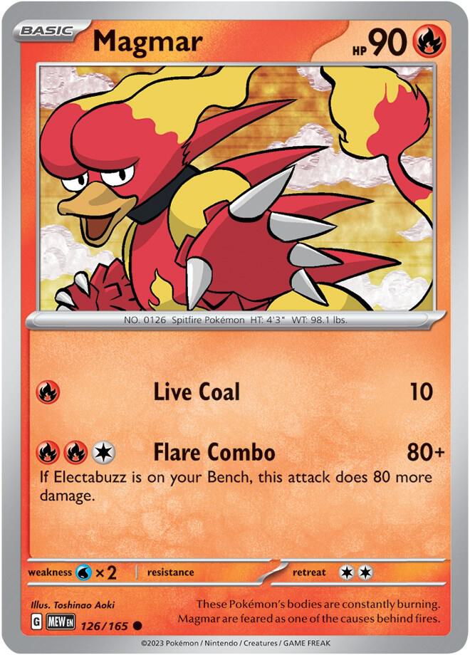Magmar - 126/165 - SV: Scarlet & Violet 151 (MEW) - Normal - Pokemon TCG Card