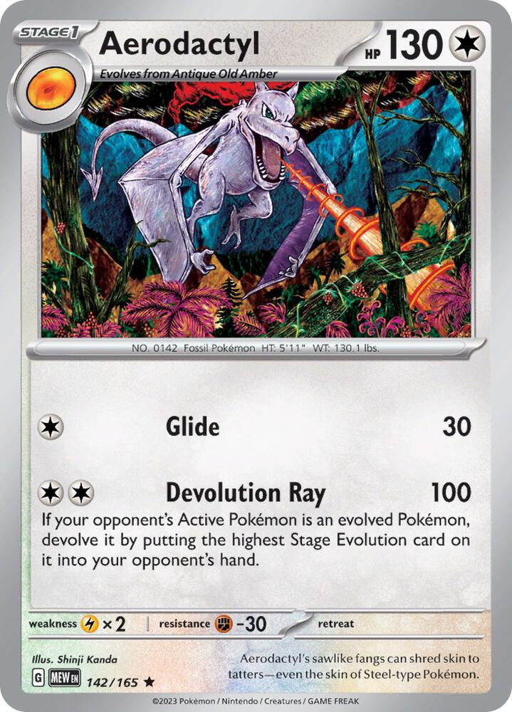 Aerodactyl - 142/165 - SV: Scarlet & Violet 151 (MEW) - Holofoil - Pokemon TCG Card
