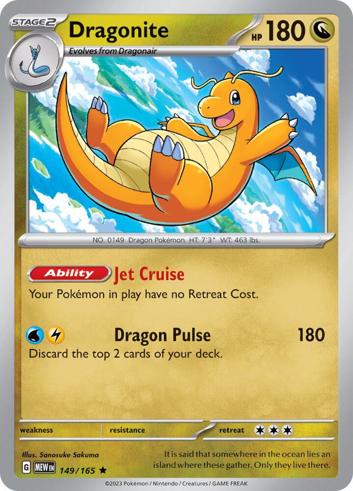 Dragonite - 149/165 - SV: Scarlet & Violet 151 (MEW) - Holofoil - Pokemon TCG Card