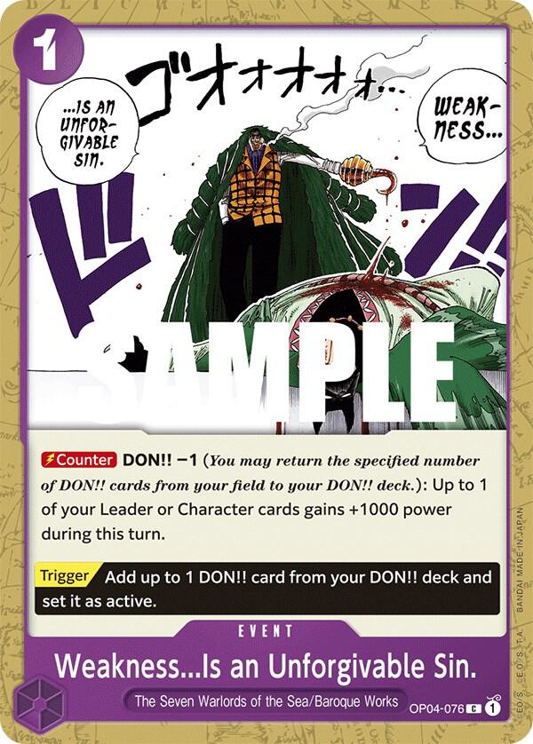 Weakness...Is an Unforgivable Sin. - OP04-076 - Kingdoms of Intrigue (OP04) - Normal