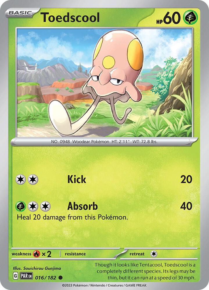 Toedscool - 016/182 - SV04: Paradox Rift (PAR) - Common - Normal - Pokemon TCG Card