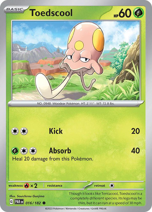Toedscool - 016/182 - SV04: Paradox Rift (PAR) - Common - Normal - Pokemon TCG Card
