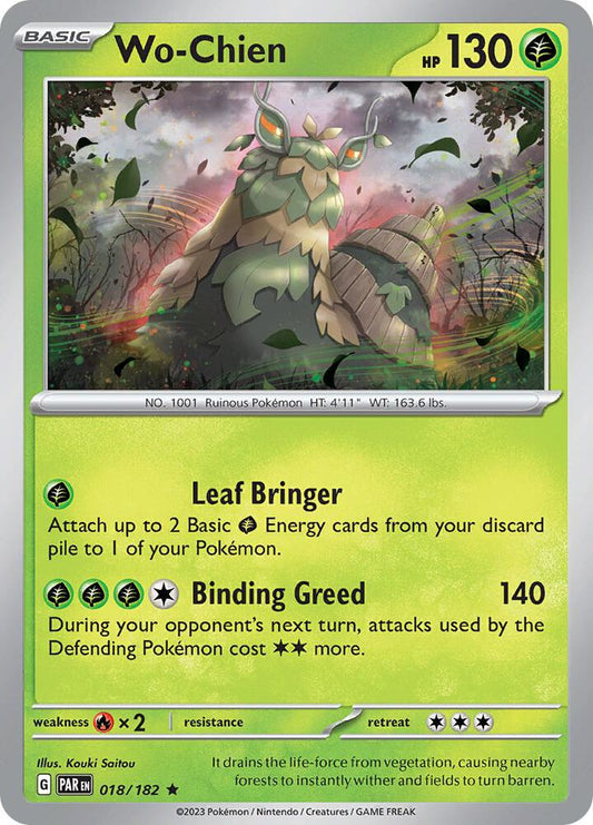 Wo-Chien - 018/182 - SV04: Paradox Rift (PAR) - Holofoil - Pokemon TCG Card