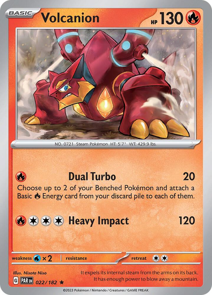 Volcanion - 022/182 - SV04: Paradox Rift (PAR) - Reverse Holofoil - Pokemon TCG Card