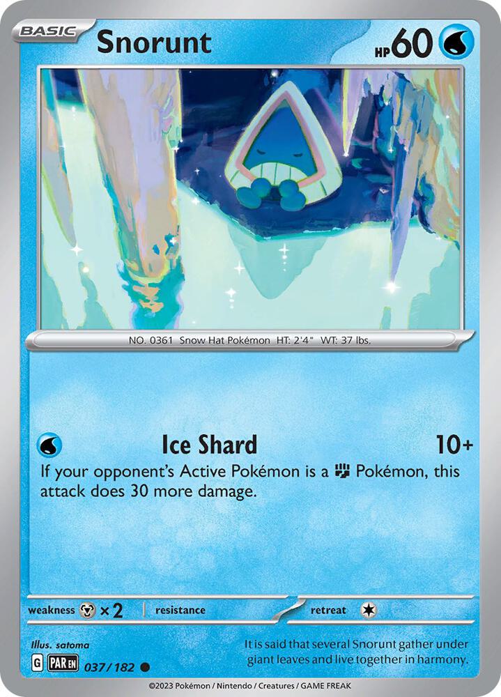 Snorunt - 037/182 - SV04: Paradox Rift (PAR) - Common - Normal - Pokemon TCG Card