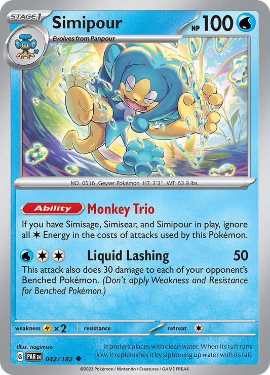Simipour - 042/182 - SV04: Paradox Rift (PAR) - Normal - Pokemon TCG Card