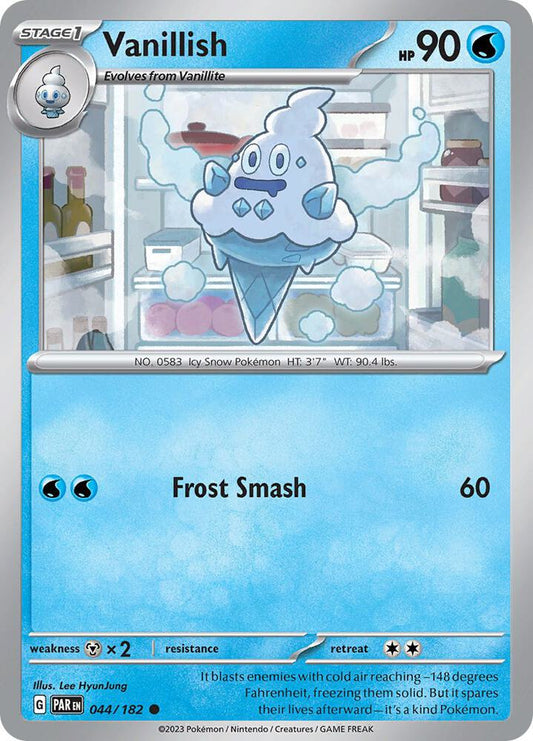 Vanillish - 044/182 - SV04: Paradox Rift (PAR) - Common - Reverse Holofoil - Pokemon TCG Card