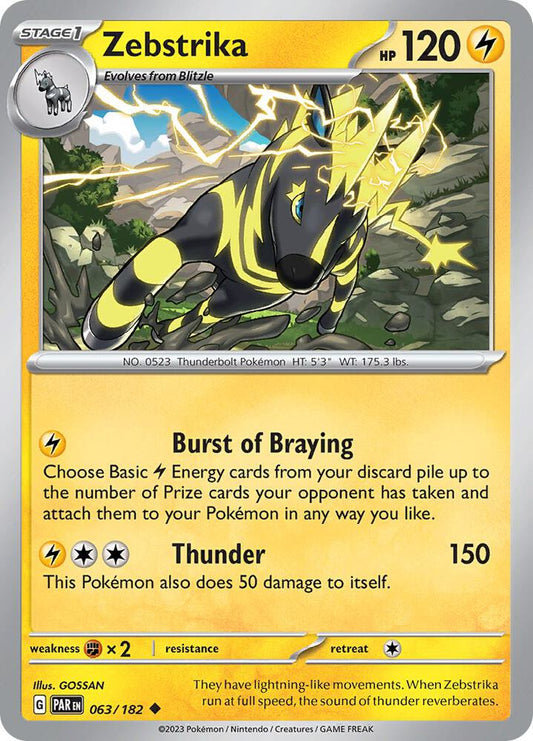 Zebstrika - 063/182 - SV04: Paradox Rift (PAR) - Normal - Pokemon TCG Card
