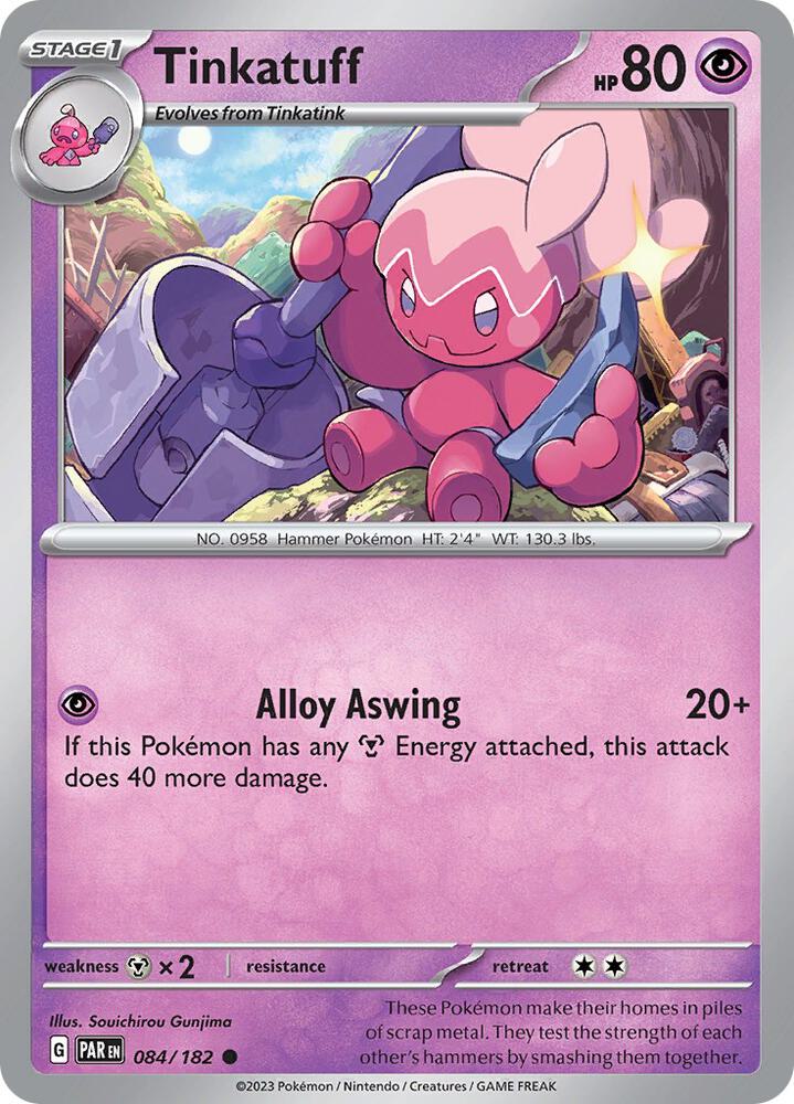 Tinkatuff - 084/182 - SV04: Paradox Rift (PAR) - Reverse Holofoil - Pokemon TCG Card