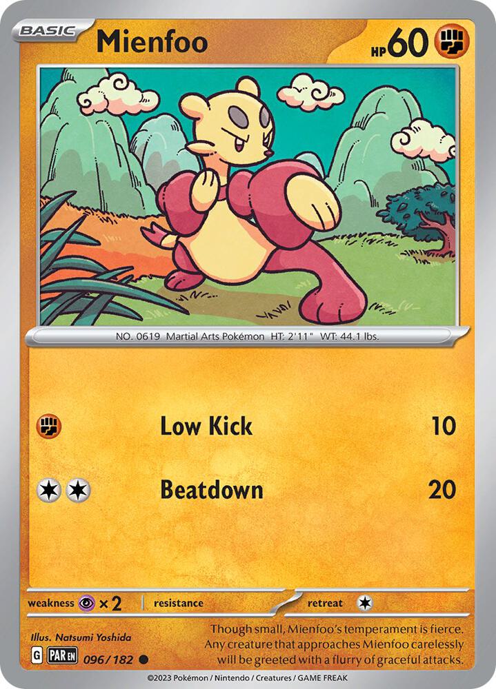 Mienfoo - 096/182 - SV04: Paradox Rift (PAR) - Normal - Pokemon TCG Card