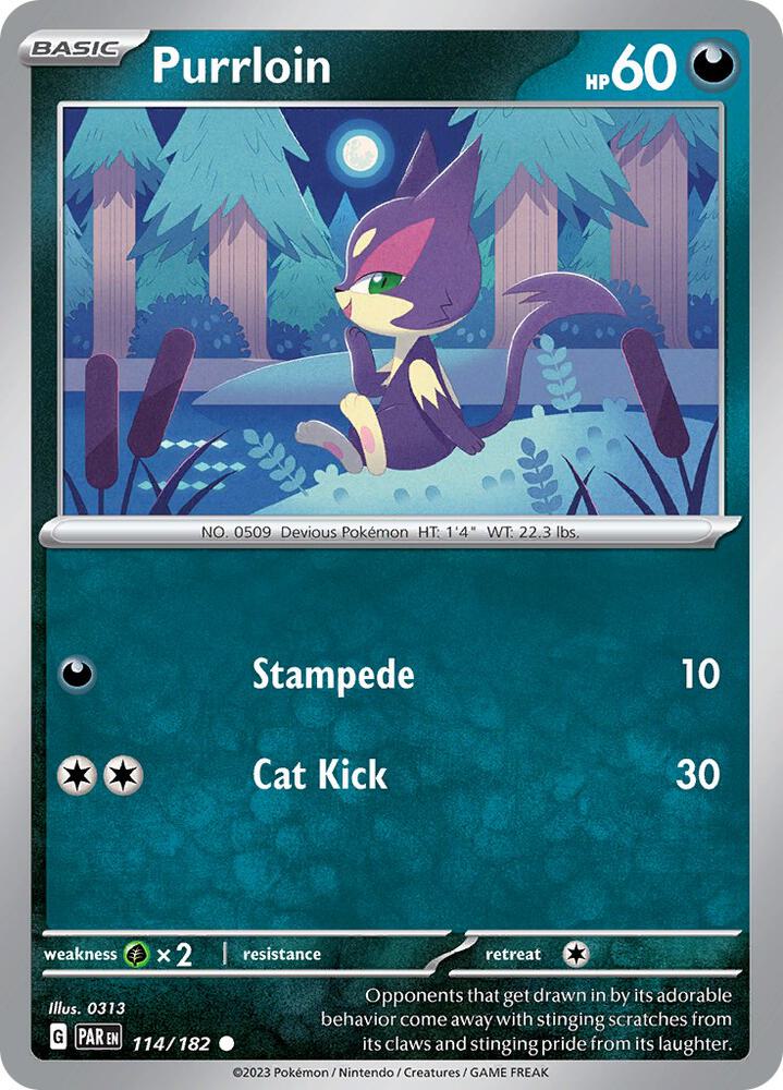 Purrloin - 114/182 - SV04: Paradox Rift (PAR) - Normal - Pokemon TCG Card