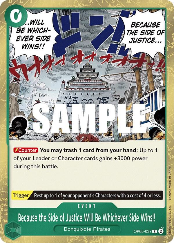 Because the Side of Justice Will Be Whichever Side Wins!! - OP05-037 - Awakening of the New Era (OP05) - Foil - One Piece TCG Card