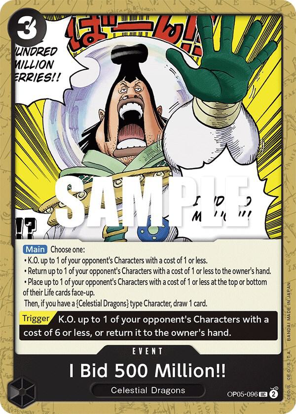 I Bid 500 Million!! - OP05-096 - Awakening of the New Era (OP05) - Normal
