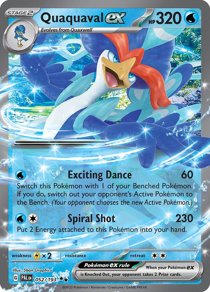 pokemon scarlet and violet paldea evolved rare cards Quaquaval ex - 052/193 - SV02: (PAL) glaceon Style:Screws Case 008/193 / Common Card Real vs. Fake Heavy